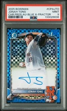 2025 Bowman Chrome 1st Jonah Tong AUTO BLUE X-Fractor REFRACTOR /150 PSA 9 RC