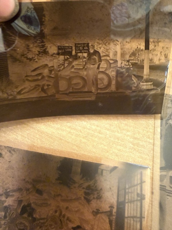 1940s-1950s Negative Photos Of Old Cars And Mobilelubrication And Tire Shop