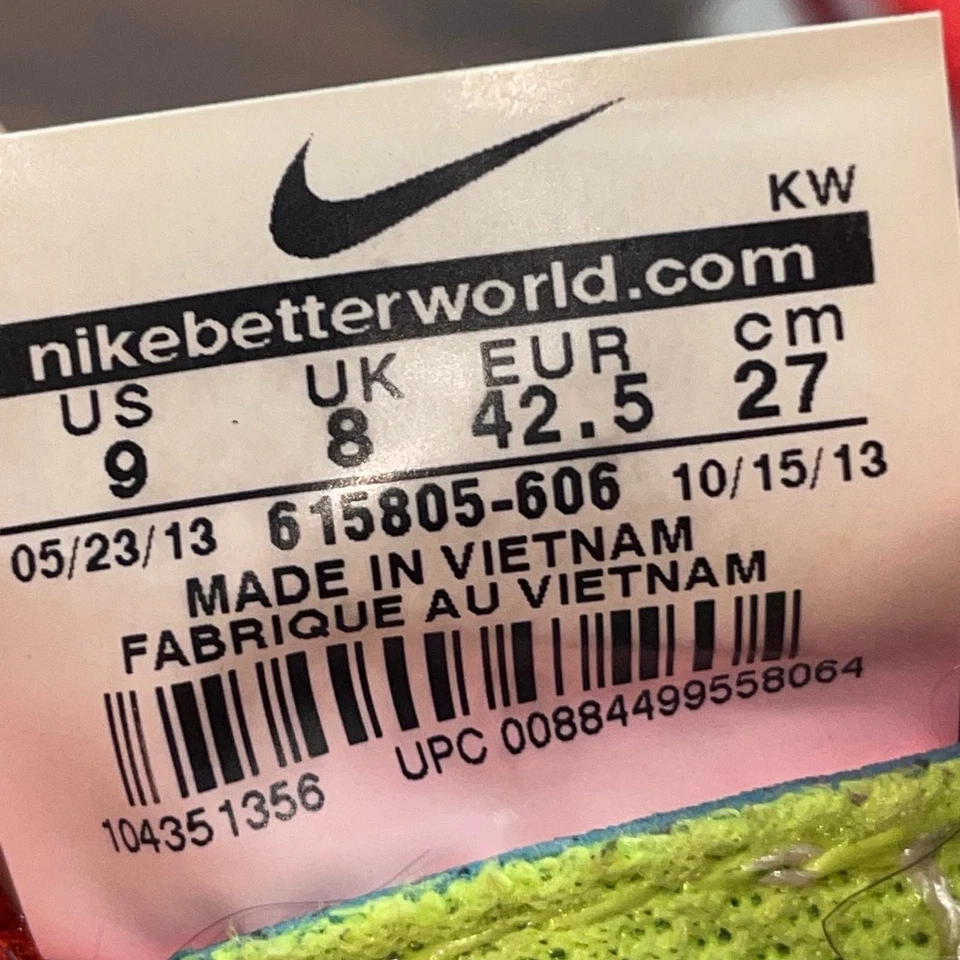 Nike Free Flyknit+ Mens Running Shoes Sneakers Comfort Size 9 US 615805-606 - Image 3 of 4