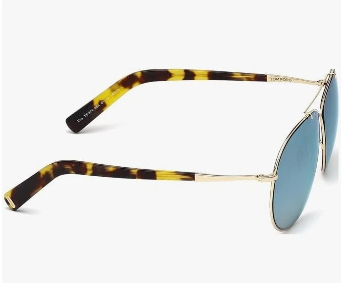 Gafas de sol Tom Ford FT0374 28X 61 mm doradas Eva Pilot espejadas lentes categoría 2... Foto 3 de 4