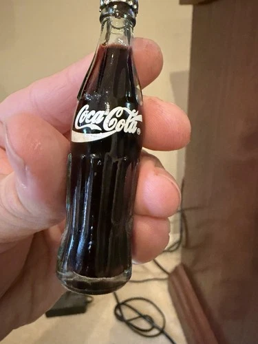 VINTAGE MINI COCA COLA GLASS BOTTLE FILLED