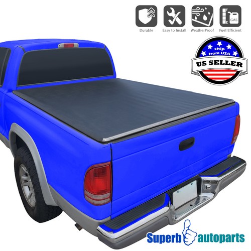 Soft Vinyl Roll-Up Tonneau Cover For 2005-2011 Dodge Dakota & Mitsubishi Raider 6.5ft Bed 2 thumbnail image