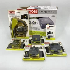 Lot Ryobi PhoneWorks Tool Case Scope Level Stud Finder Thermometer Moisture Stud