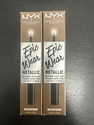NYX Epic Wear Metallic Eye & Body Liquid Liner, EWMLL04 Brown Metal, 2 Pack