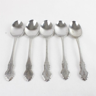 Set Von 5 Oneida Folk Art Gebrannter Edelstahl Ovaler Suppenlöffel - 6.75''