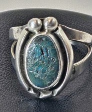 Native AntiqueSterling  Tested Turquoise Ring Size 6.5 Hand Crafted Unsigned