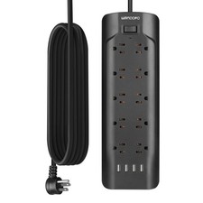 15ft Extra Long Cord Power Strip Surge Protector, 5V 3.4A Smart USB Outlet St...