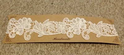 Garter Belt White Lace Size L Handmade Elastic Wedding Bridal Lingerie New - Image 1 of 2