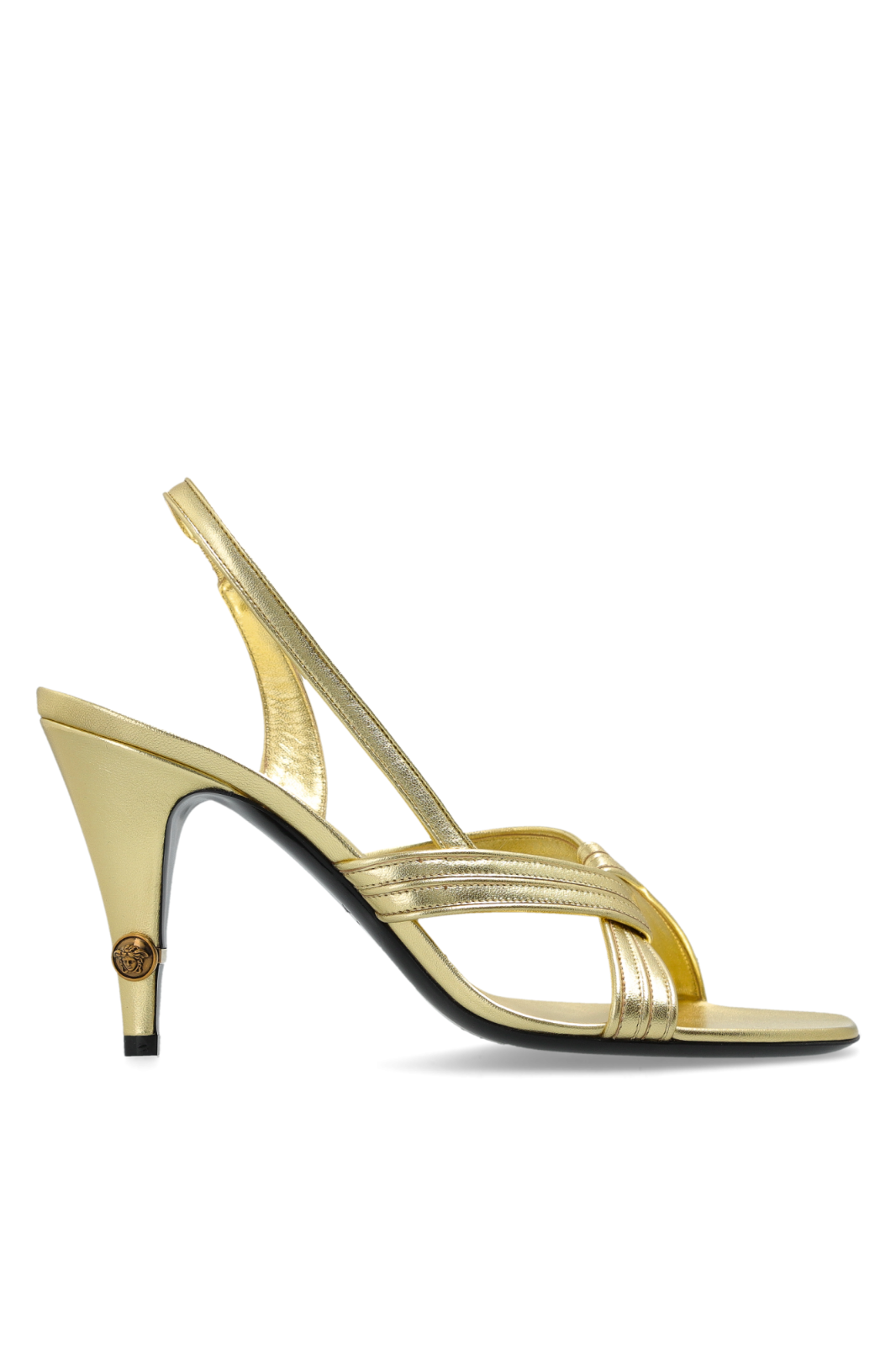 VERSACE Gianni Gold 100mm Sandals New & Authentic