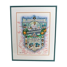 1972 Dolphins Undefeated Multi Signed Framed Litho 26x33 /1972 All American LOA