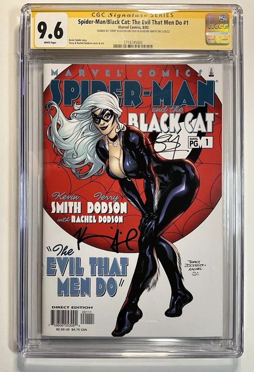 SpiderMan Black Cat Evil Men Do #1 CGC SS 9.6 signed KEVIN SMITH