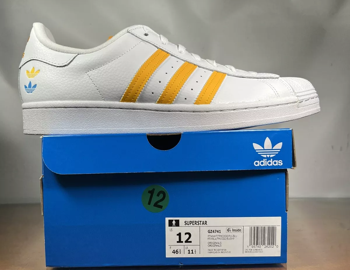 Adidas Superstar GZ4741 Men\'s Shoes Size 12 White yellow | eBay