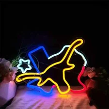 TEXAS Longhorn Bull Neon Sign for Wall Decor Bar man cave Dimmable  LED NEON