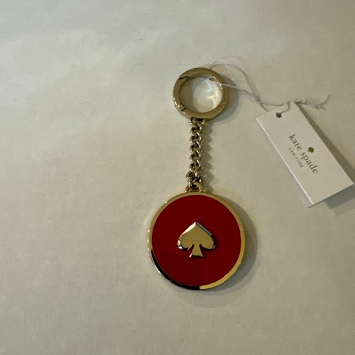 kate spade New York Enamel Spade Key Ring Fob Purse Charm in Red/Gold - NWT - Picture 3 of 4