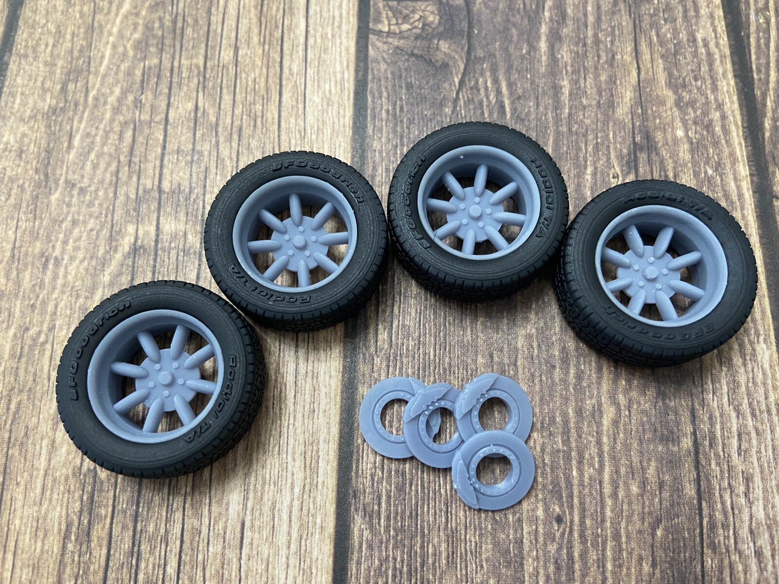 1/24 Scale: 17-inch Minilites model car wheels/tires. Resin; 3D Print ...