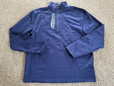 Ralph Lauren Golf RLX 1/4 Zip Blue Stretch Golfing Top Shirt Mens Large NWT $148
