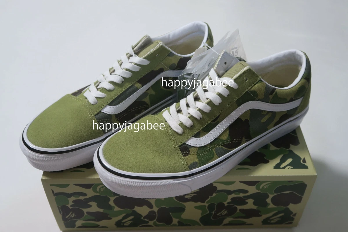 A BATHING APE Men's Footwear BAPE x VANS ABC CAMO OLD SKOOL Green w/ Keychain