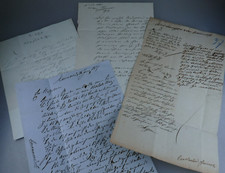 4 INDETERMINATE Manuscript Letters Documents 2 Times 1836, 1837 and 1857 (100907)