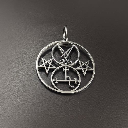 Edelstahl Dämon Siegel Halskette Siegel Luzifer Salomo Anhänger Schmuck Geschenk - Bild 3 von 13