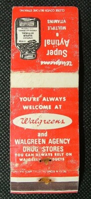 Streichholzheft Walgreens Super Aytinal BK949