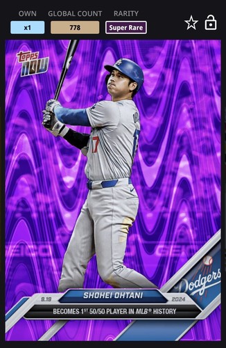 Shohei Ohtani [Purple] #722 2024 Topps Now card