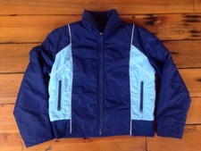 Vintage 70s 80s Stowe USA Made Womens Navy Blue Ski Parka Jacket L 44" Chest