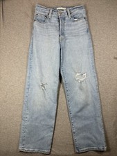 Levi's Jeans 26 Premium Ribcage Straight Ankle Button Fly Light Wash High Rise