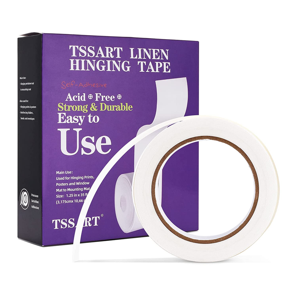 Linen Hinging Tape, Self-Adhesive Hinging Tape, Ideal for Hinging Prints, Poster
