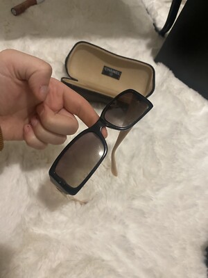 Vintage Chanel CC Logo Sunglasses - Tan & Black | eBay
