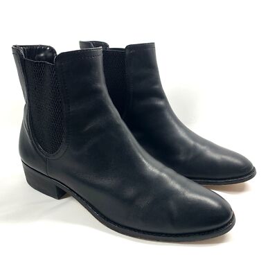 Karl Lagerfeld Mirla Chelsea Boots Black Leather Pointed Toe Pull On Size 8