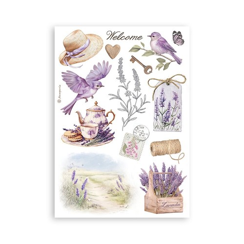 Stamperia - LAVENDER - A5 ADHESIVE WASHI PAD - 14.8cm x 21cm - Picture 8 of 10