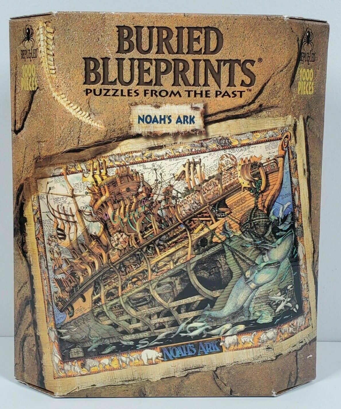 Vintage 1995 Buried Blueprints Puzzles From the Past Noah's Ark 1000 piece EUC