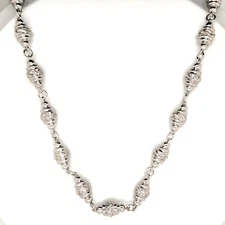 925 Sterling Silver High Polish Sapphire Chain Necklace 8mm Barrel Round