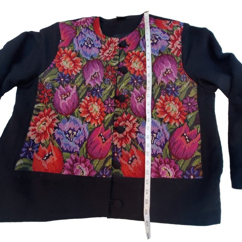 Vtg Huipil Tailored Jacket Embroidered Guatemala Folk Art to Wear 49" Bust - Picture 10 of 15