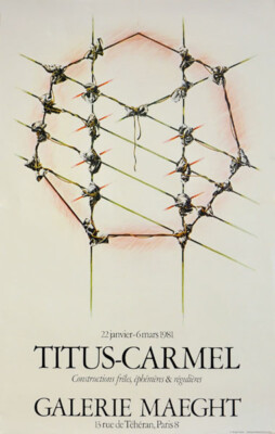 Titus-Carmel, Constructions freles, ephemeres... 1981. [Plakat, Offsetdruck].