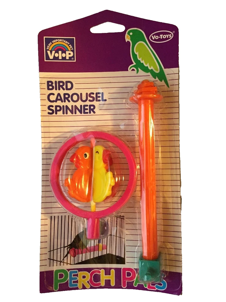 Vo-Toys Perch Pal Revolving Bird Carousel Plastic Spinner Ducky Face Birds Toy