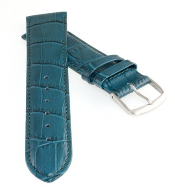 Feines Alligator Leder Uhrenarmband Modell Genf-71S NL aquamarine 22 mm