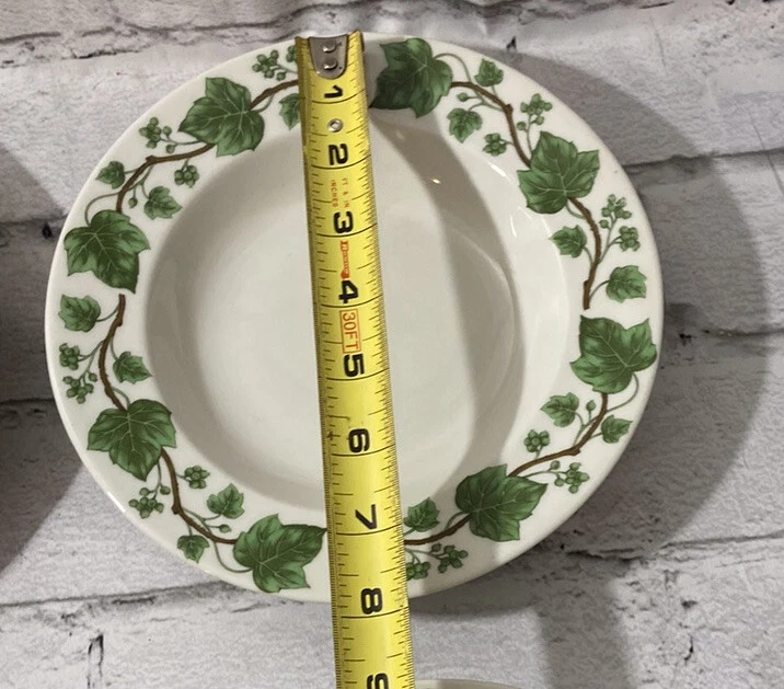 "Juego de 6 cuencos de sopa de colección Vogue Governor's Mansion borde de hiedra verde 8"" EE. UU. Foto 3 de 4