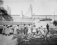 Bahamas Winter Day 1906 Photo Children Sailboats Harbor Caribbean 8x10 Print