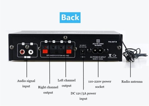 Home Power Amplifiers 2 Channel USB Remote Control HIFI Digital Amplifier Stereo - Picture 16 of 28