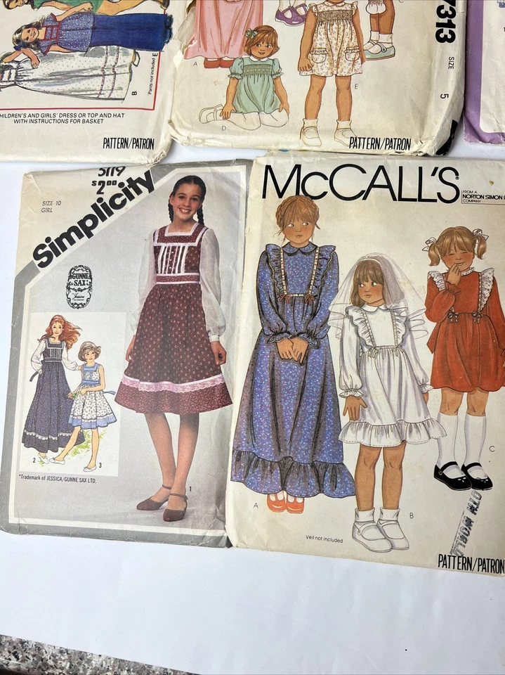 10-Vintage Sewing Patterns 1960-70s Girls Simplicity and McCalls - Image 4 of 4