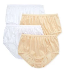 Teri 331 Full Cut Nylon Brief Panty - 4 Pack