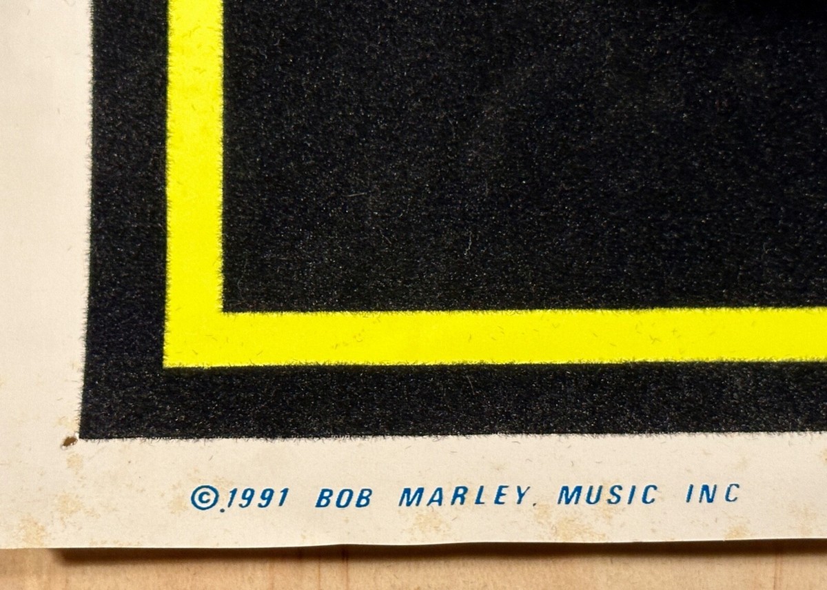 Vintage Bob Marley Colors Blacklight Velvet Poster 1991 #832