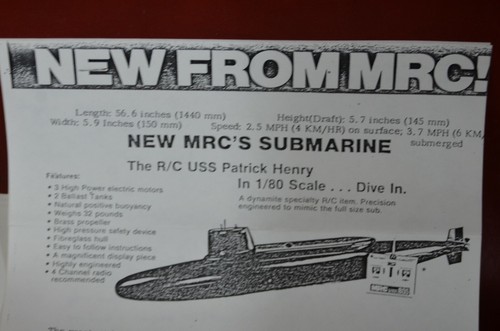 Vtg 1983 MRC USS Patrick Henry R/C Submarine Orig Sales Advertising w/ Letter - Picture 4 of 7
