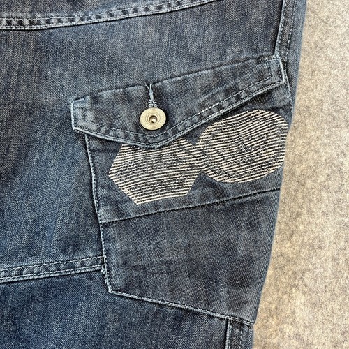 Crosshatch Jeans 34 32 Cargo Pocket Double Knee Workwear Streetwear Y2K Panel - Picture 9 of 13
