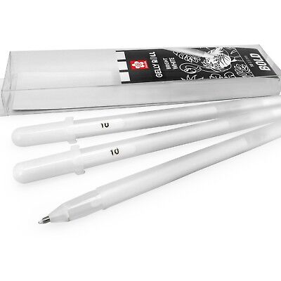 3 sizes blanc Lot de 3 stylos /à encre gel blanche Sakura fine//moyenne///épaisse White tailles de pointes assorties
