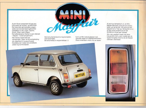 '84-'85 Austin Rover Mini Range Brochure, Flemish Language From Belgium - RARE? - Picture 3 of 3