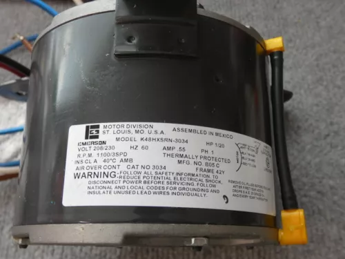 EMERSON AC AIR CONDITIONER  FAN MOTOR K48HXSRN-3034 3034