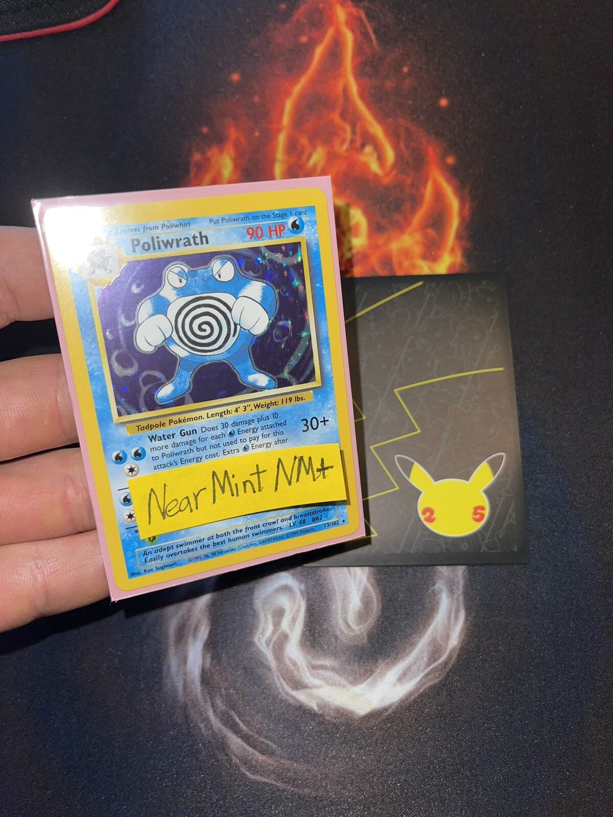 Poliwrath 13/102 Holo Rare Base Set Pokemon Card 1999 WOTC 089💎Near Mint NM+💎