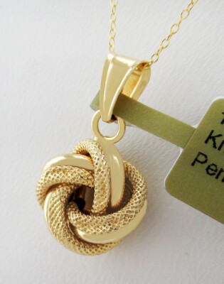 KNOT PENDANT 10K YELLOW GOLD New With Tag